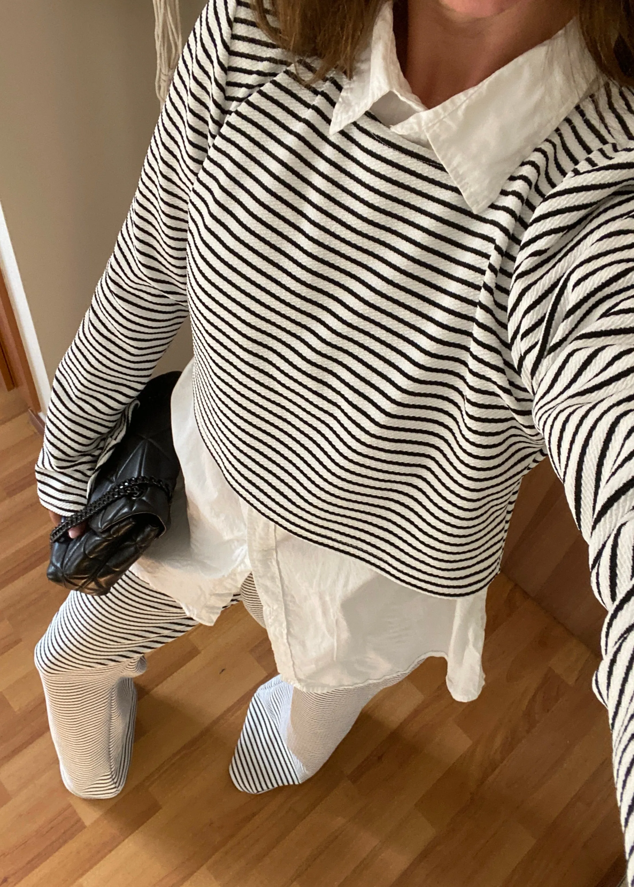Black & White Stripe Loose Fit Trouser Co-Ord