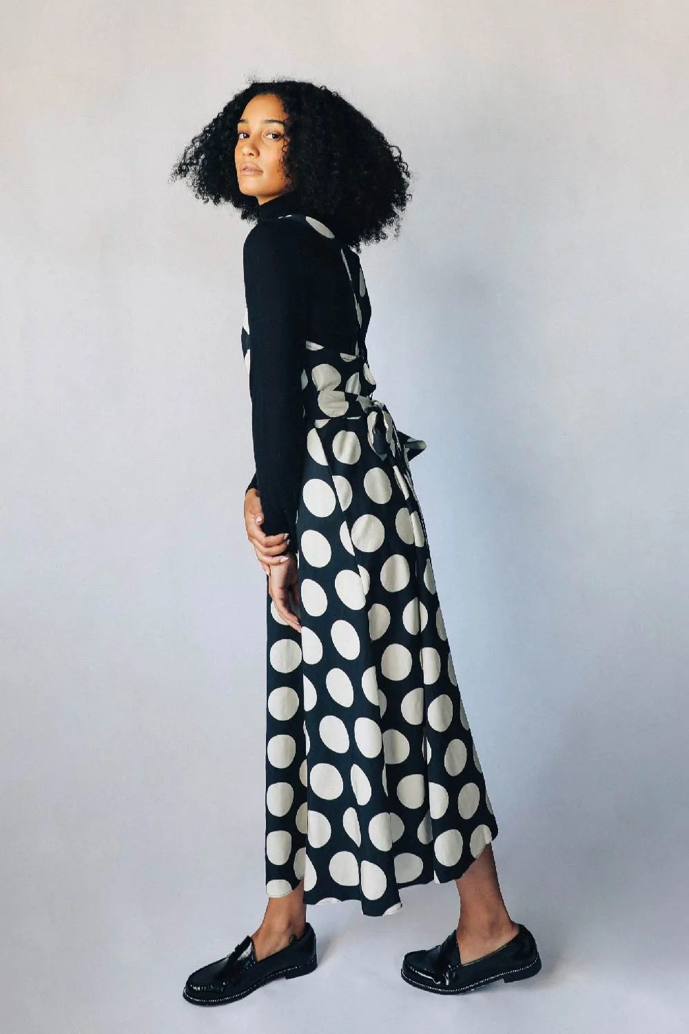 Black and Parchment Dots Slip