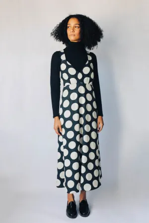 Black and Parchment Dots Slip