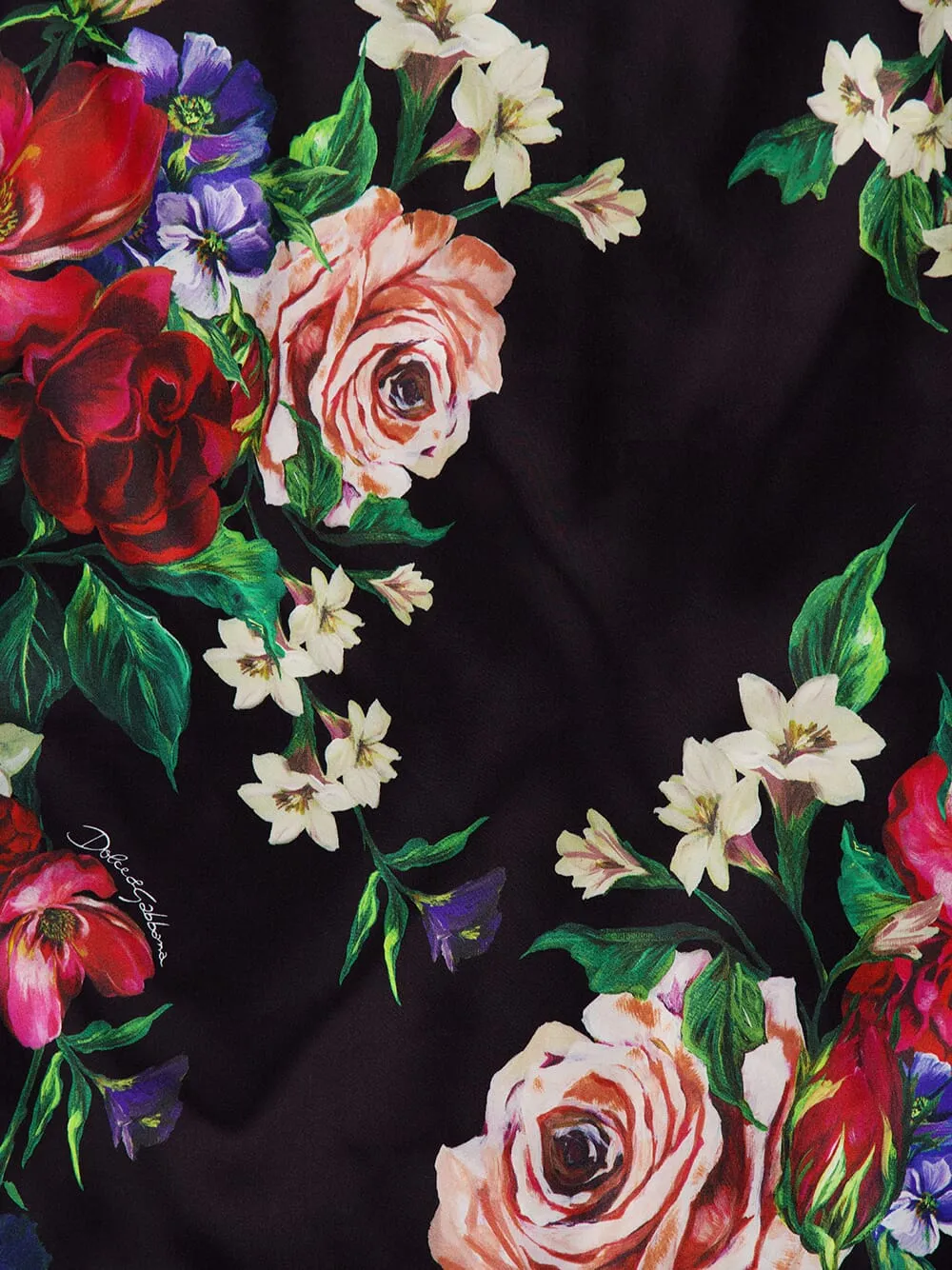 Black Floral Satin Slip Dress with Bra Detail