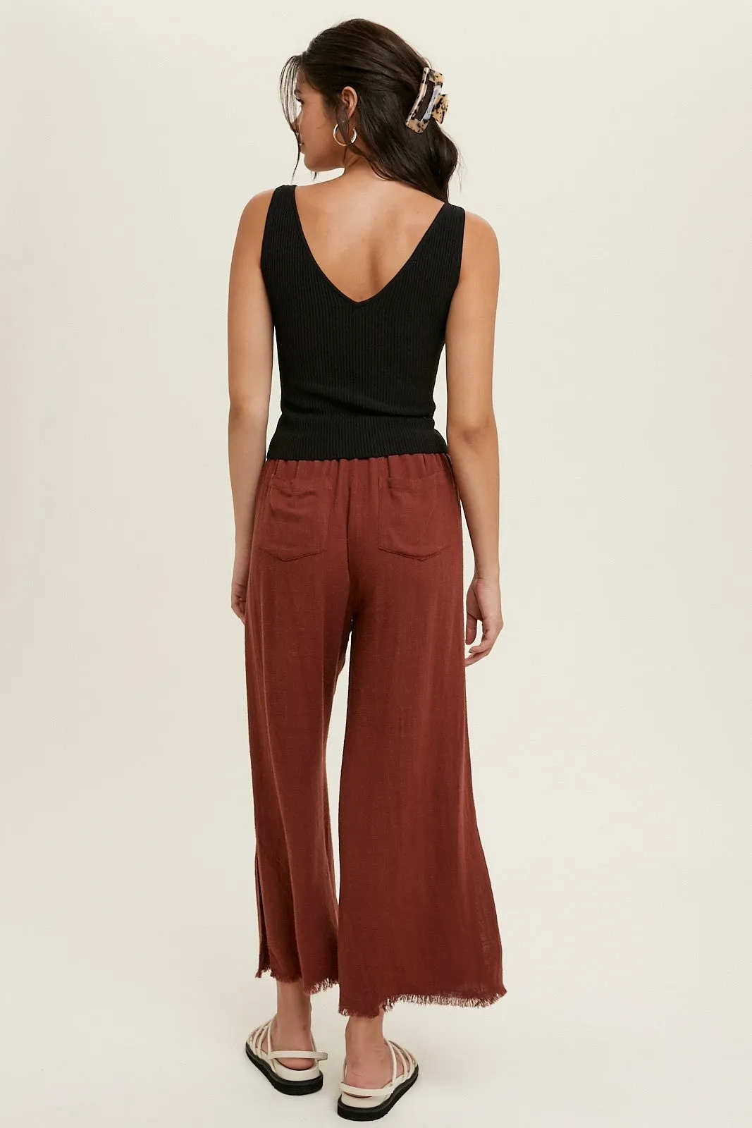 Black Ribbed Knit Tank