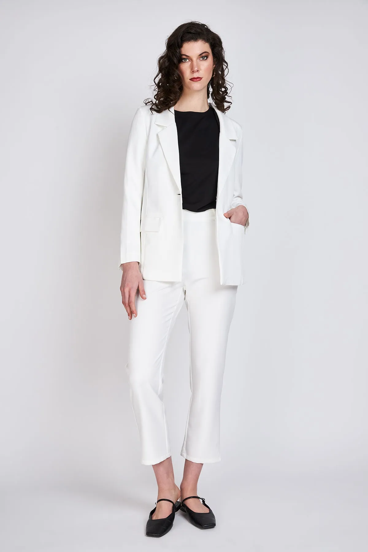 Blazer Entallado Emily Blanco Eclipse