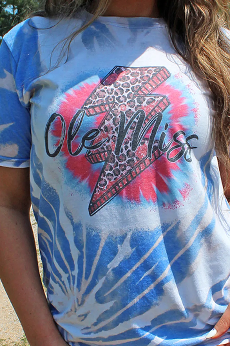 Bleached Bolt Ole Miss Softstyle Adult T-Shirt