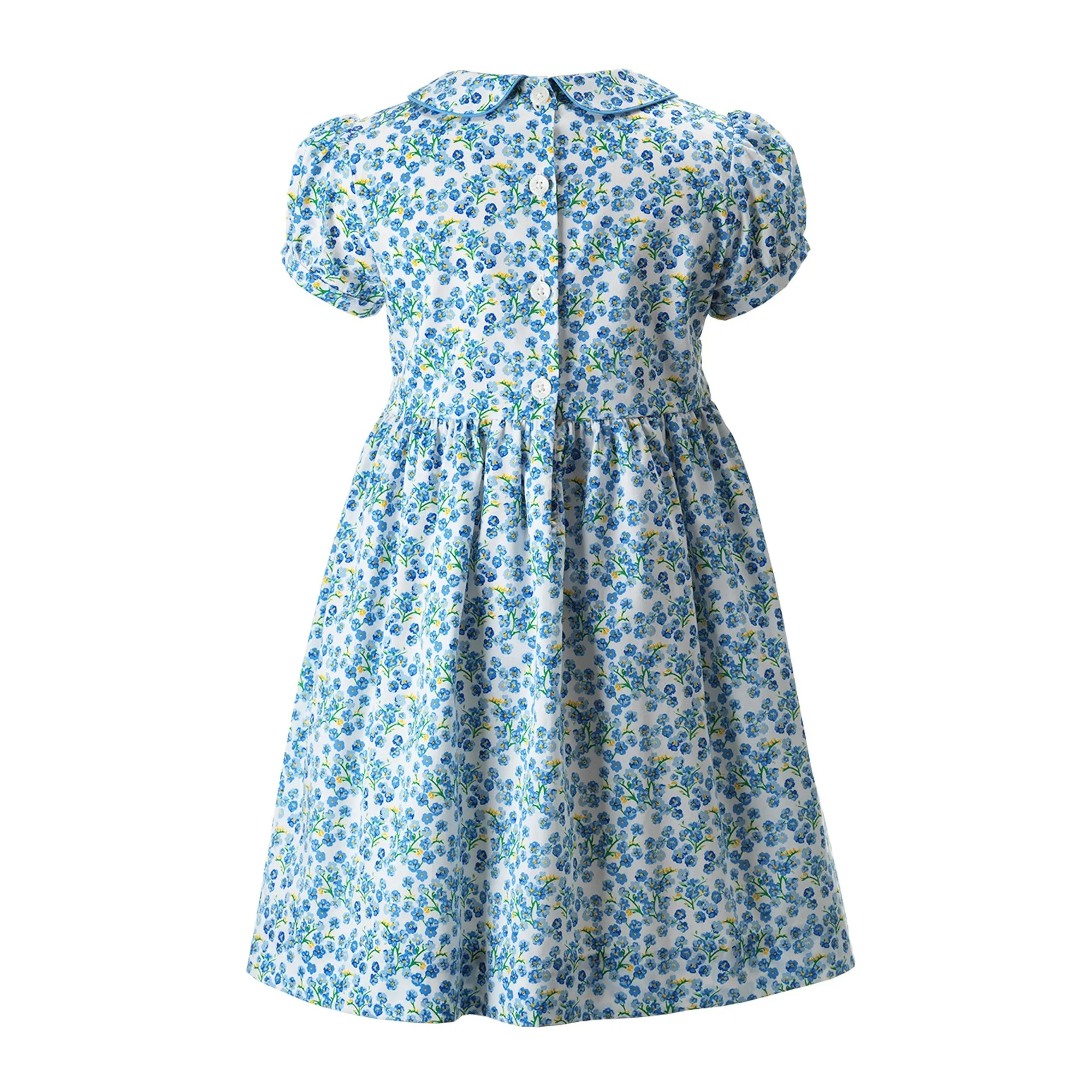 Blue Forget-Me-Not Smocked Dress