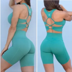 Bombshell Sportswear Jade Green Biker‎ Shorts XS