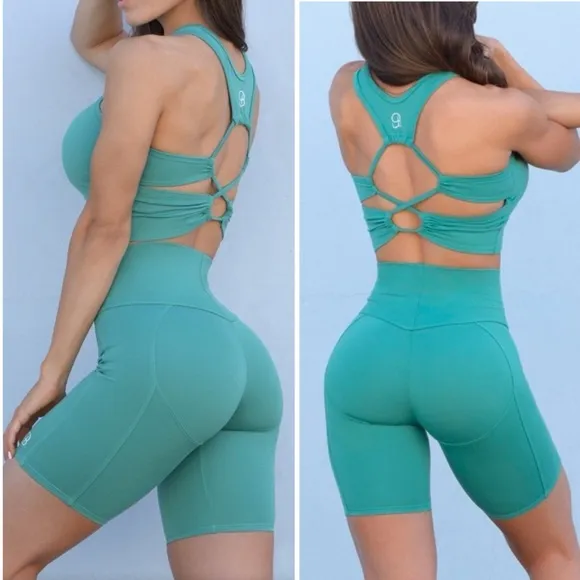 Bombshell Sportswear Jade Green Biker‎ Shorts XS