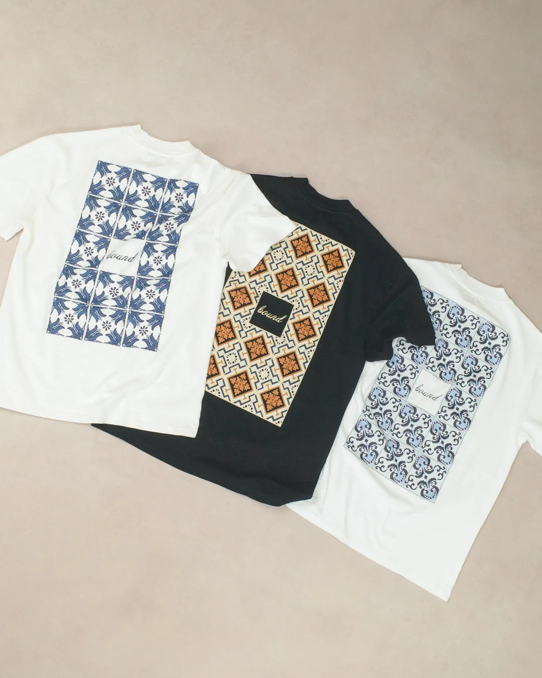 bound 'Porto Azulejos' Tee - Black