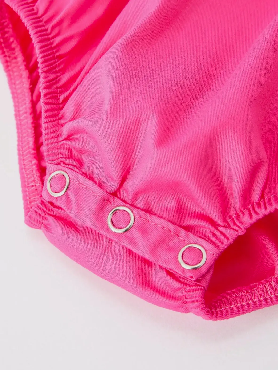 Bows Smocked Bubble Romper: Fuchsia