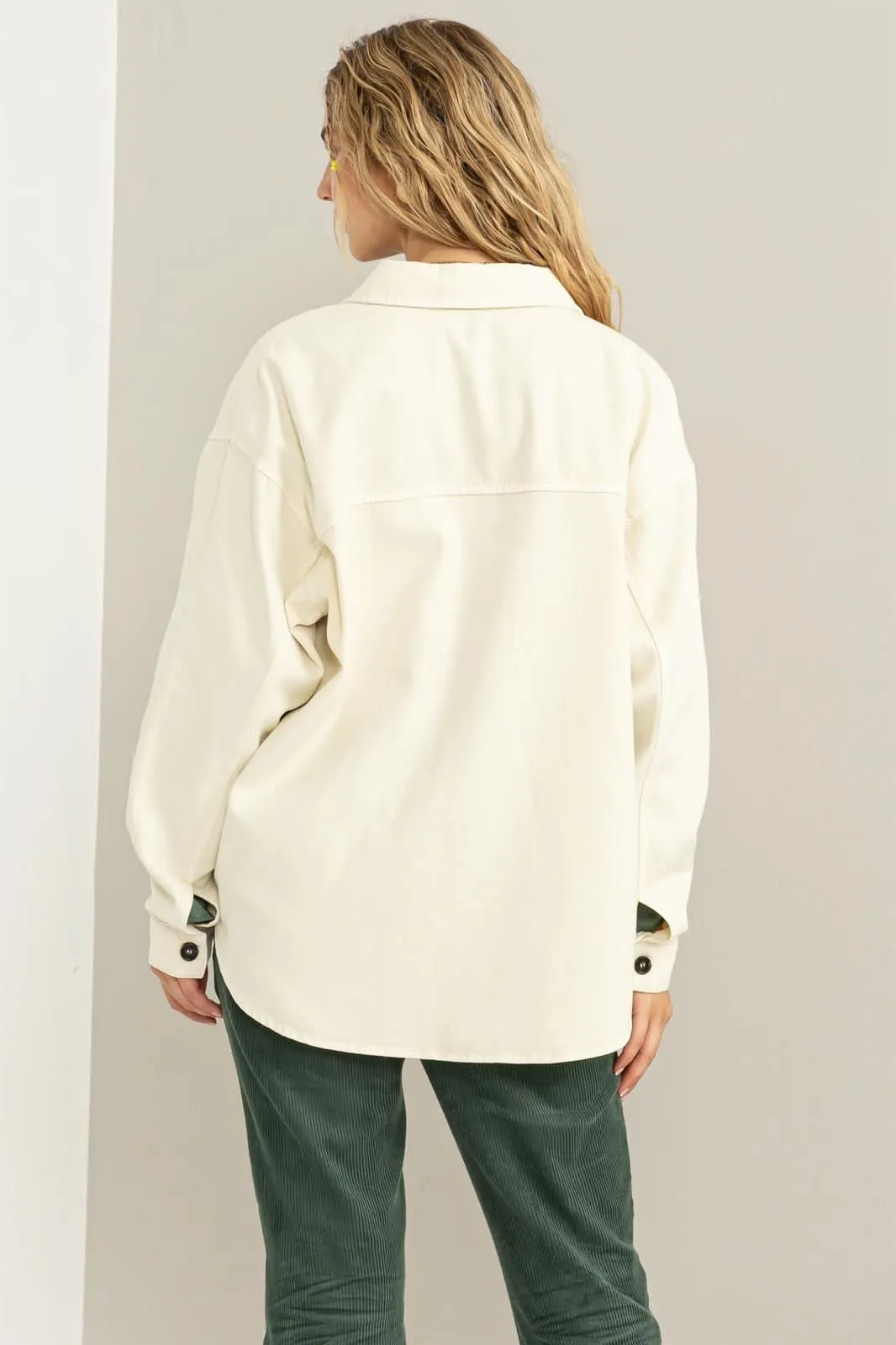 Break The Rules Shacket In Cream
