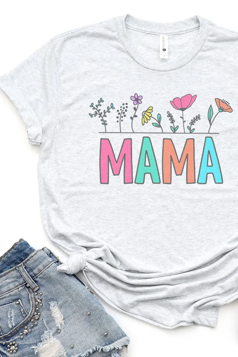 Bright Bloom Mama Tri-Blend Crew Tee