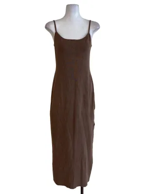 Brown Knitted Slip Dress