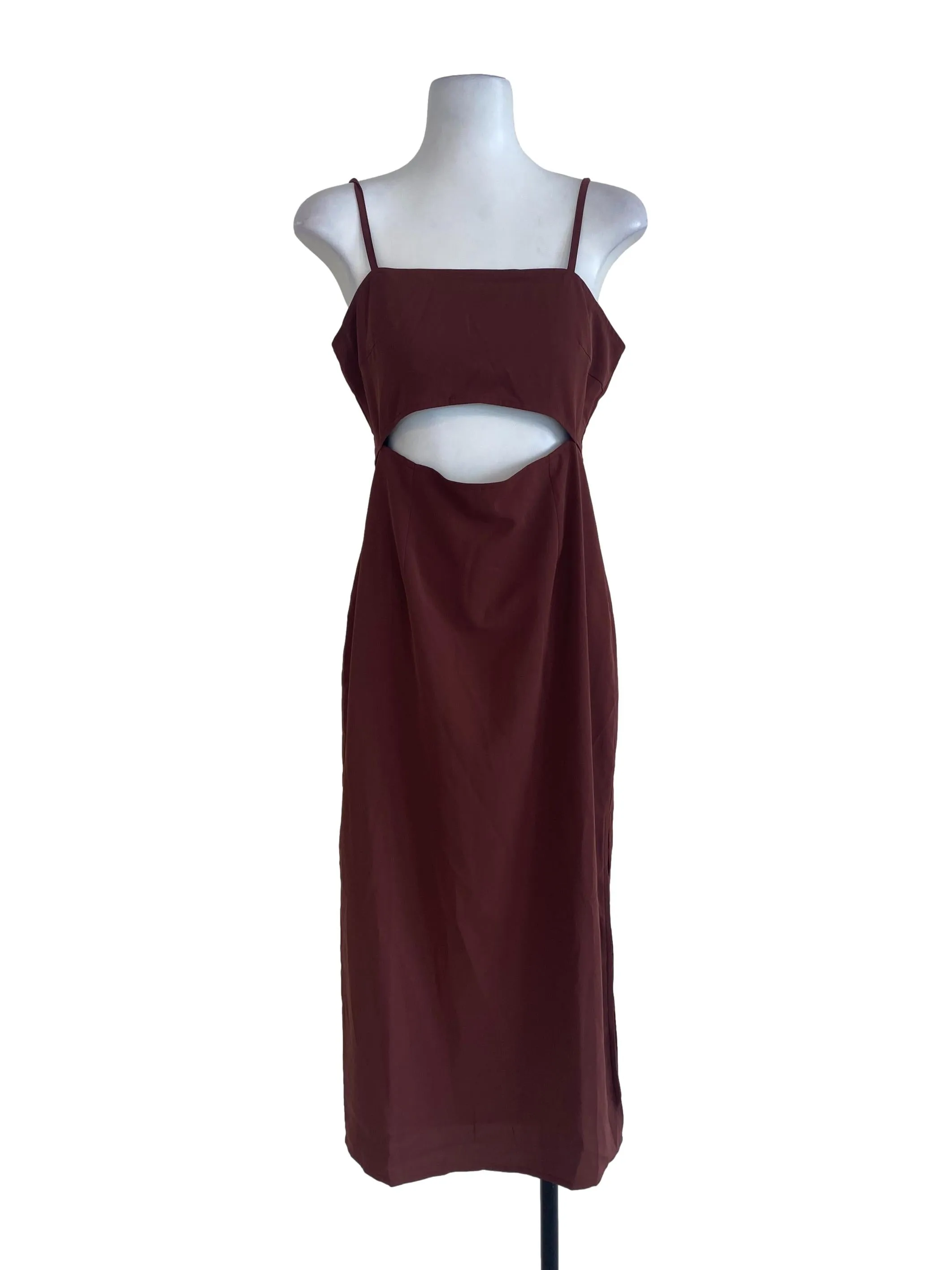Brown Plain Slip Dress