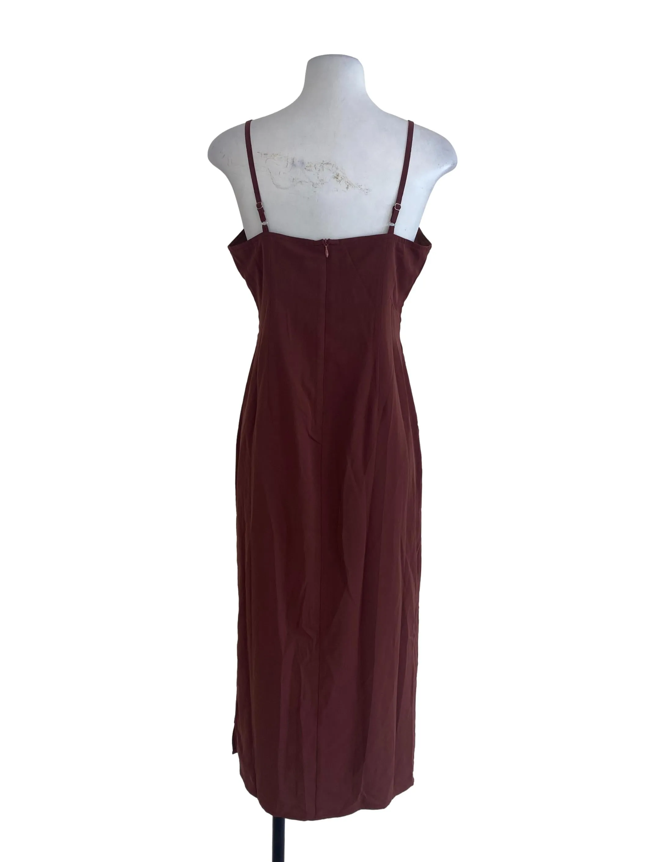 Brown Plain Slip Dress