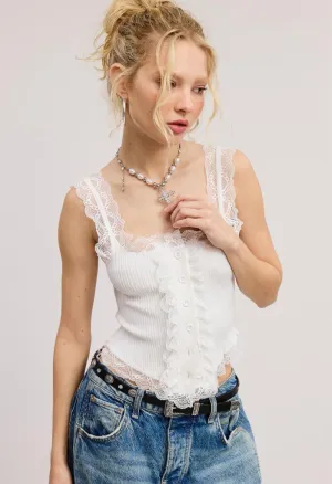 Bubblegum Tank Top-White