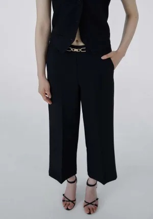 Buckle wide-leg trousers - Black