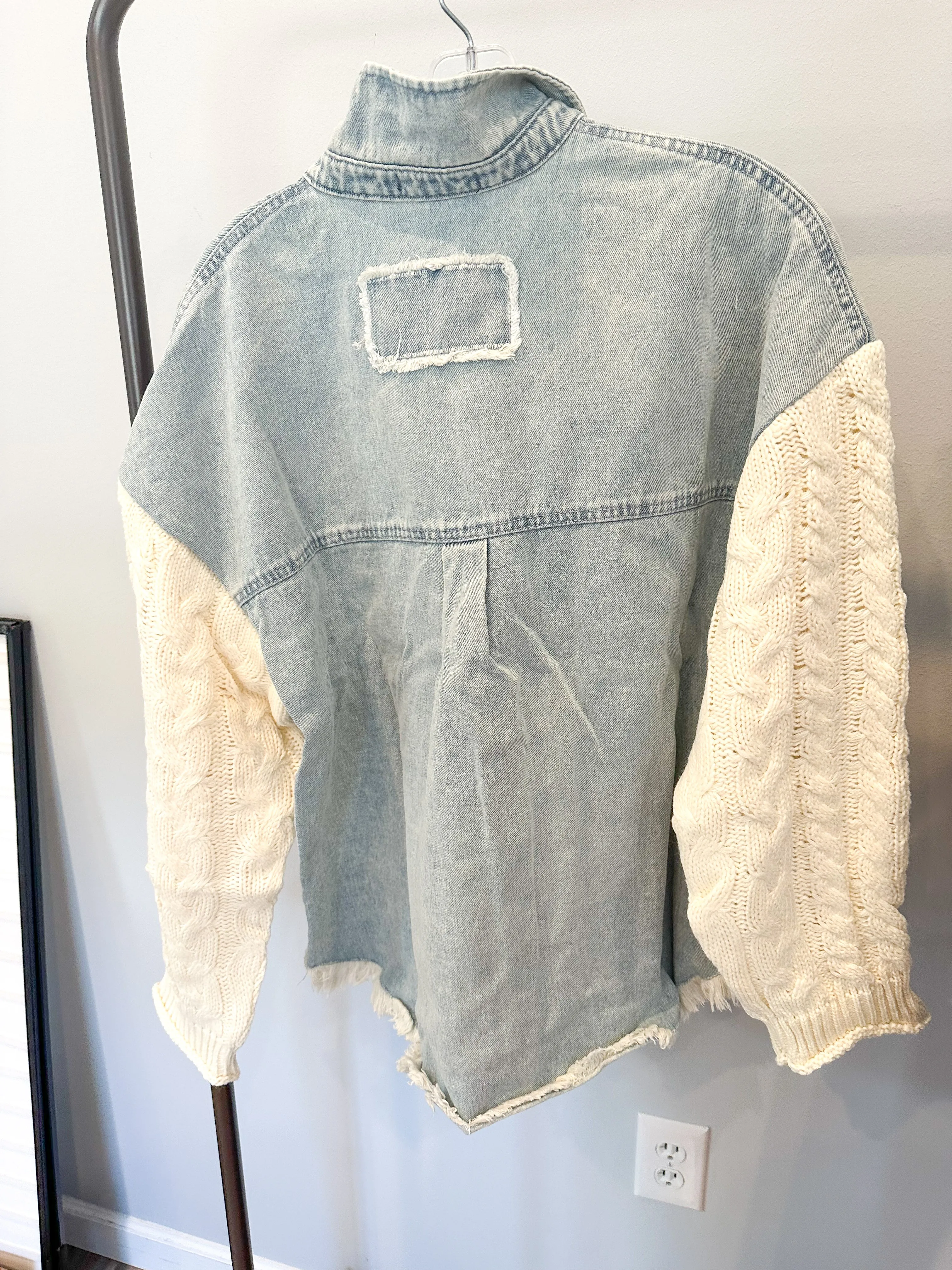 Cable Knit Denim Shacket