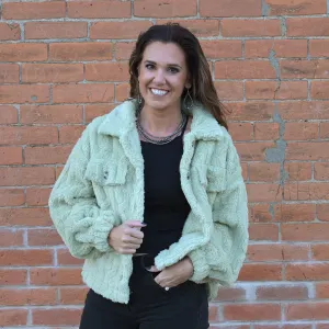 Cable Pattern Soft Fleece Fur Shacket