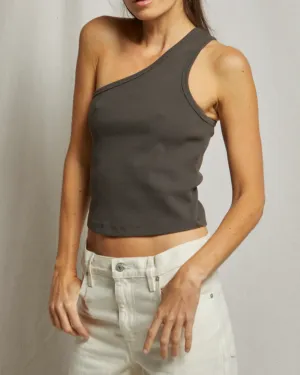 Callme - One Shoulder Rib Tank