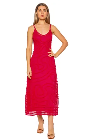 Camille Cosmos Pointelle Stitch Midi Dress