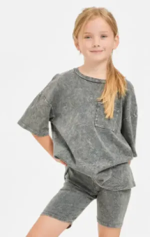 Charcoal Biker Short Set