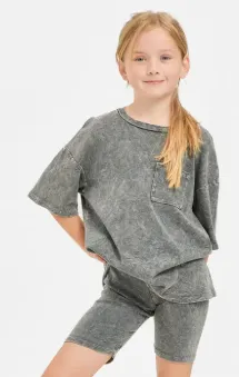 Charcoal Biker Short Set