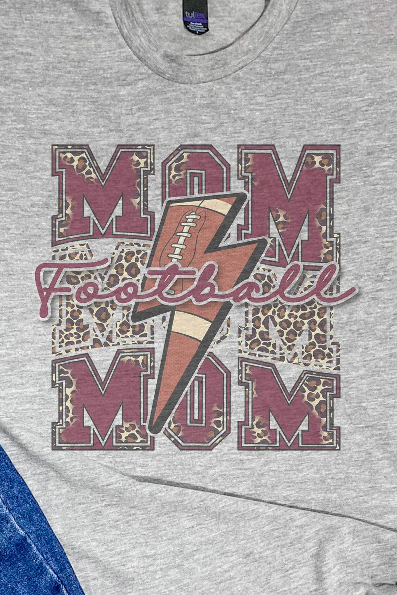 Cheetah Stacked Football Mom Maroon Unisex Poly-Rich Blend Tee