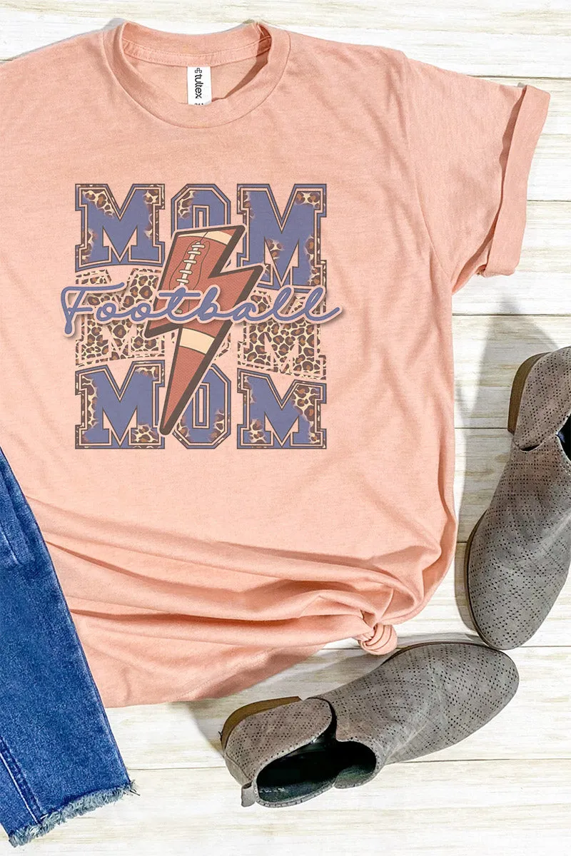 Cheetah Stacked Football Mom Royal Unisex Poly-Rich Blend Tee