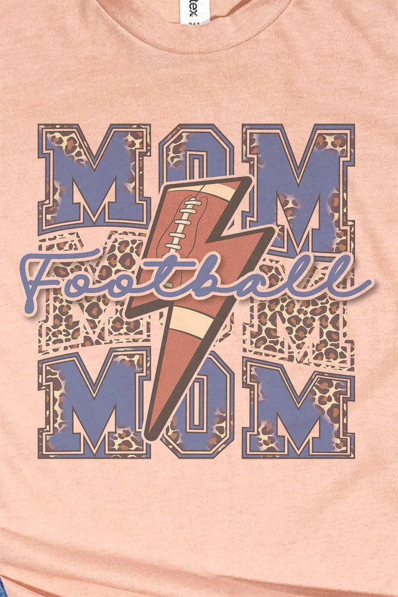 Cheetah Stacked Football Mom Royal Unisex Poly-Rich Blend Tee