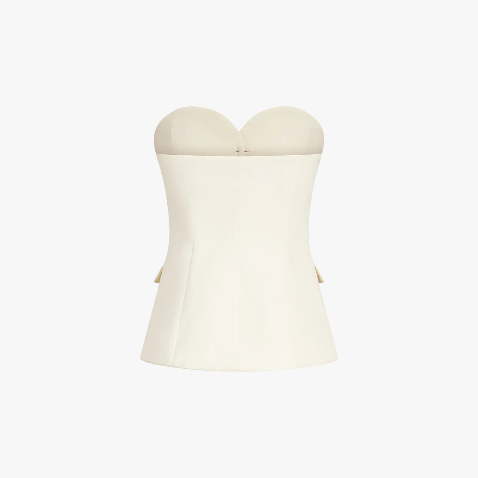 Chic Strapless Suit with Wide-Leg Trousers