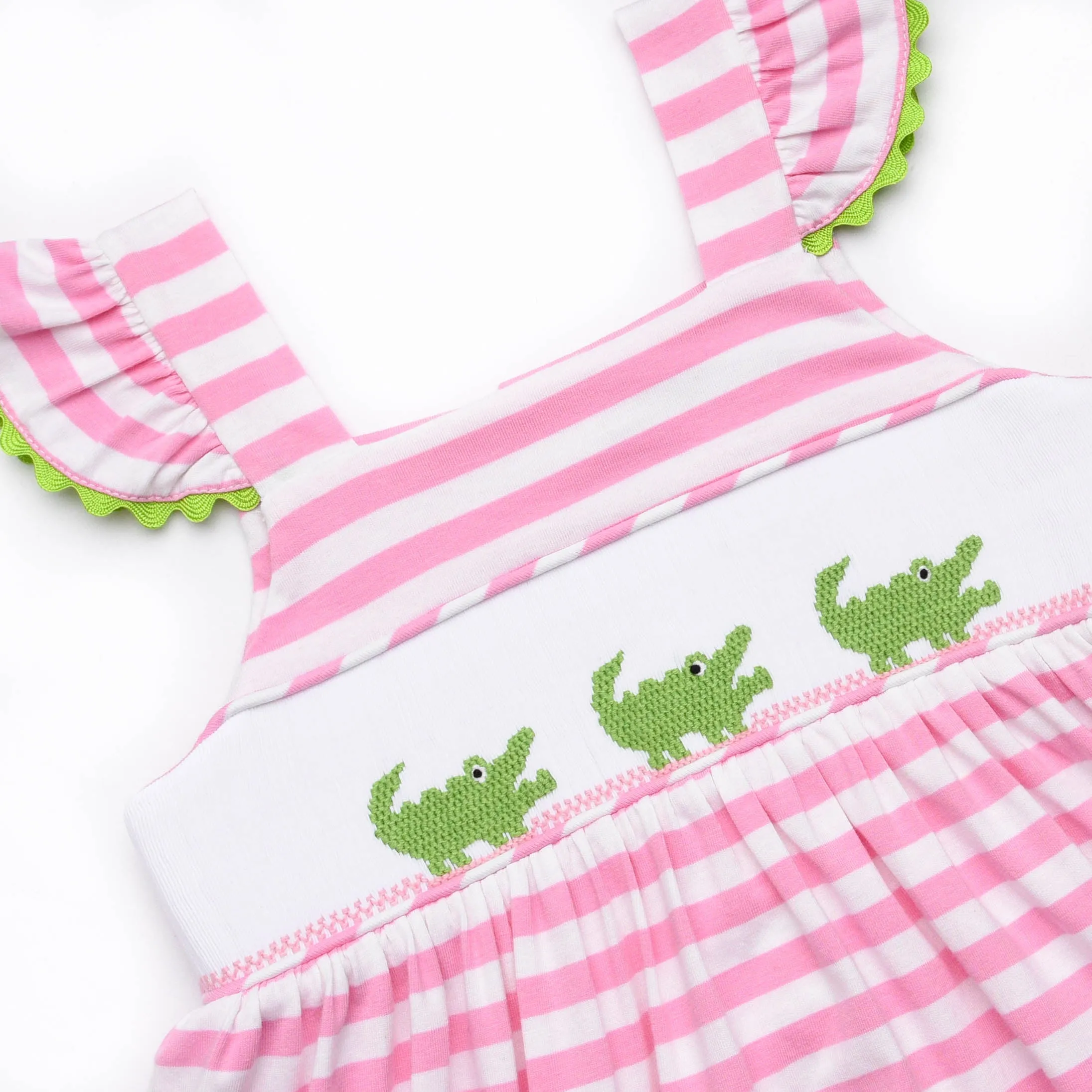 Chomp! Chomp! Smocked Dress, Pink