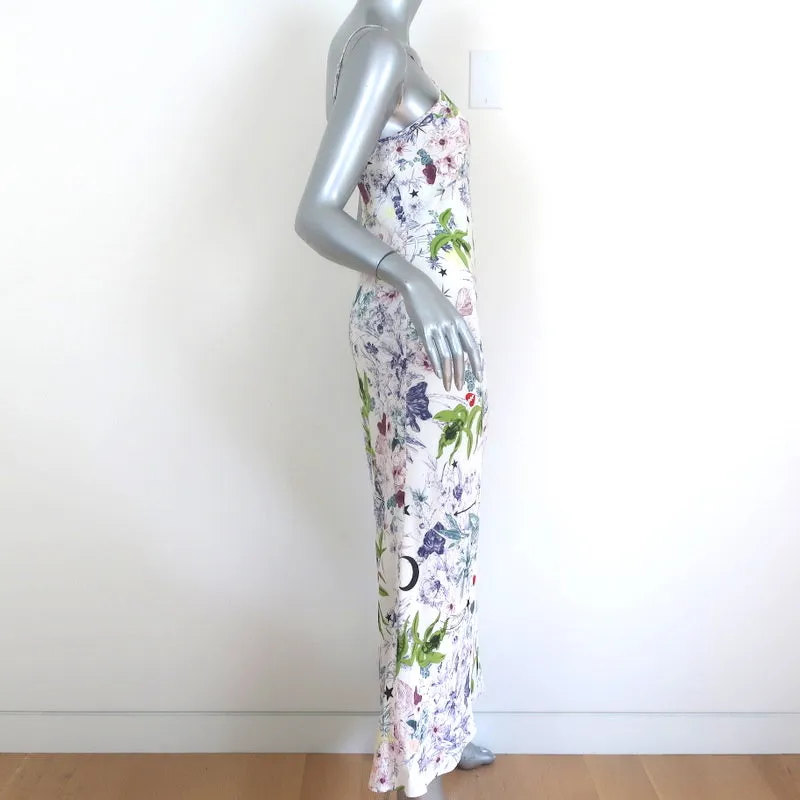 Cinq a Sept Midi Slip Dress Emmalyn White Printed Silk Size 4