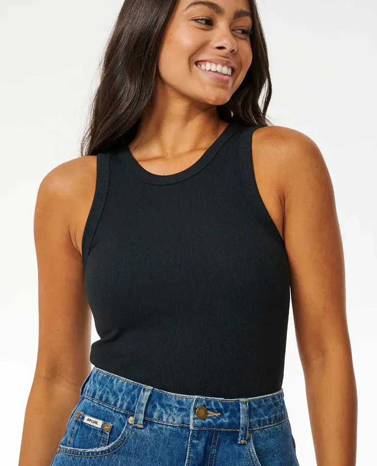 Classic Ribbed Tank - Black