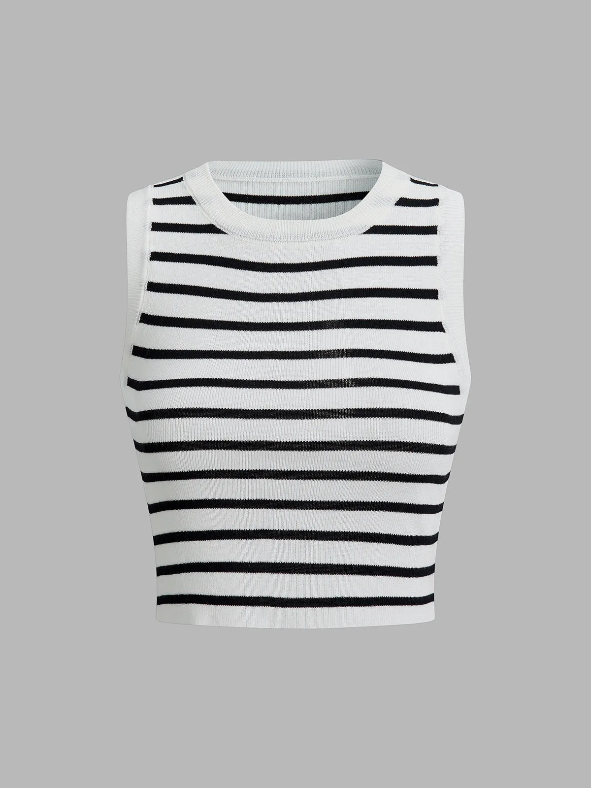 Classy Stripe Crop Tank Top