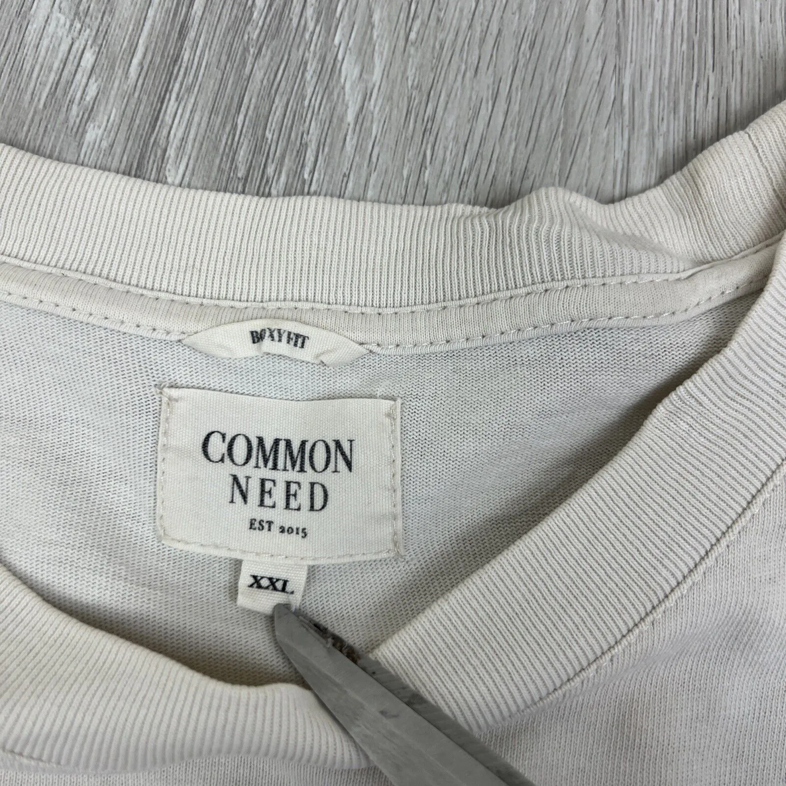 Common Need Mens Boxy Fit Embroidered Logo Men T-Shirt Size XL & 2XL (2 Tees)