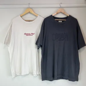 Common Need Mens Boxy Fit Embroidered Logo Men T-Shirt Size XL & 2XL (2 Tees)