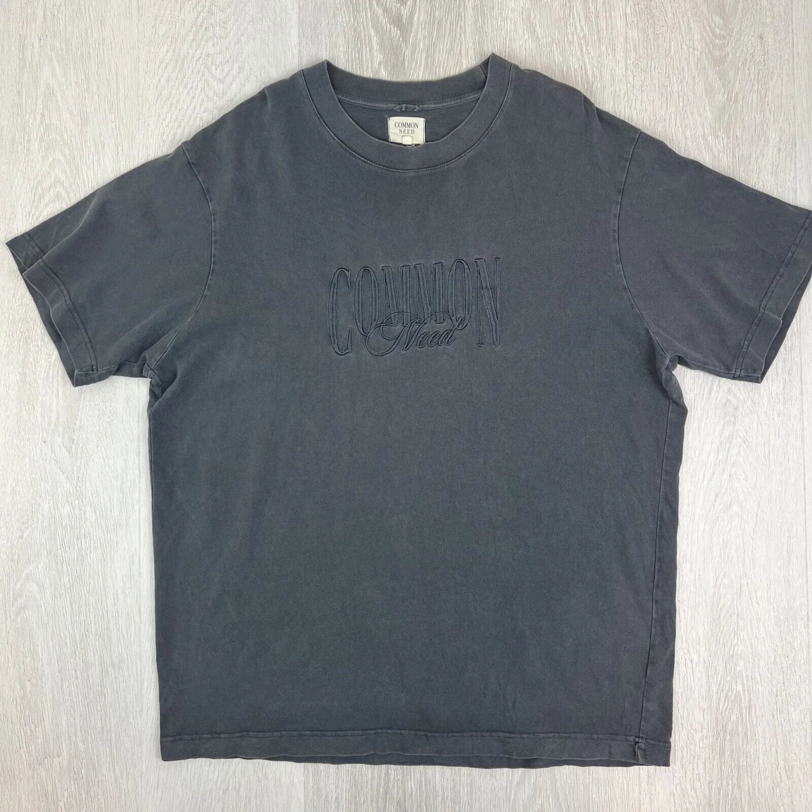 Common Need Mens Boxy Fit Embroidered Logo Men T-Shirt Size XL & 2XL (2 Tees)