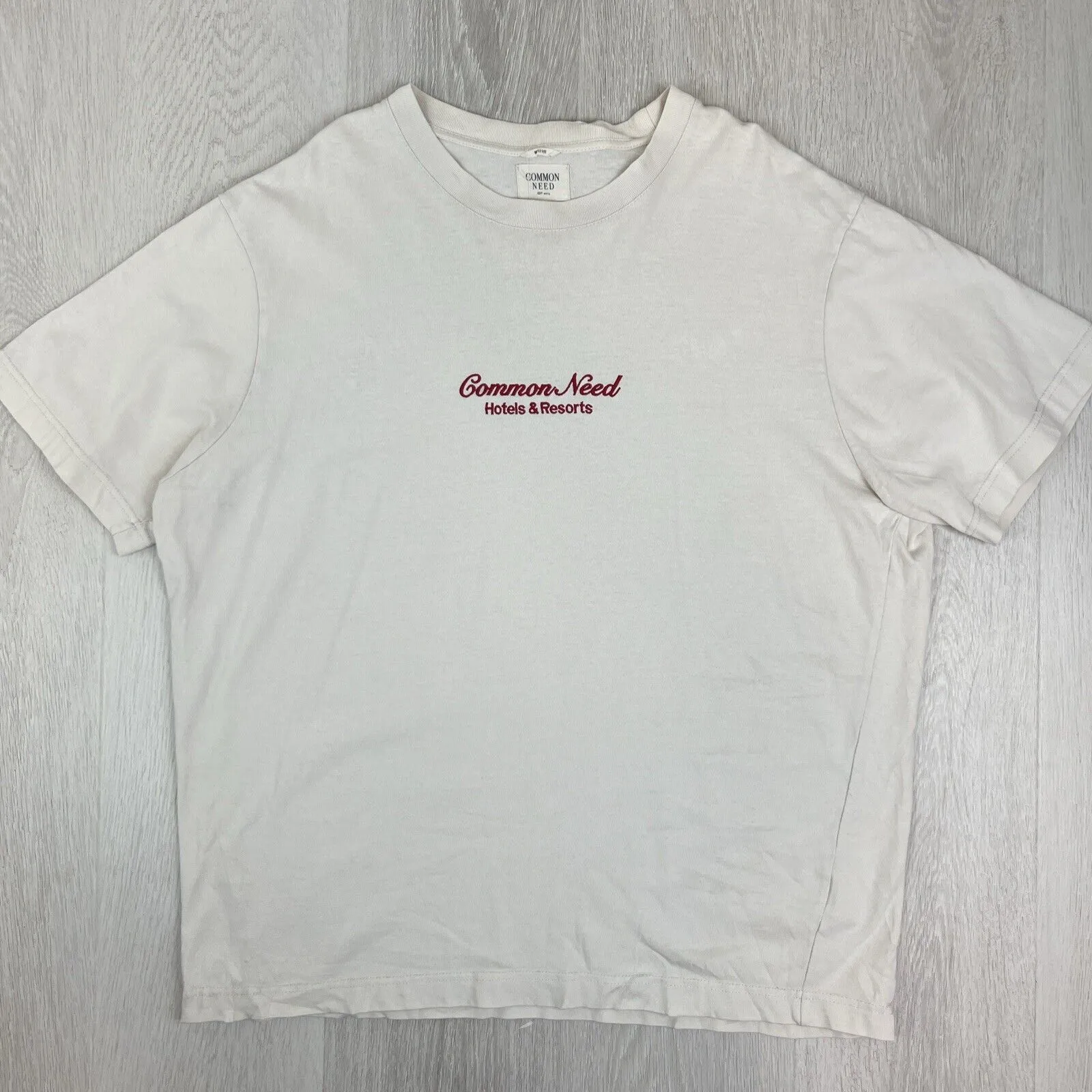 Common Need Mens Boxy Fit Embroidered Logo Men T-Shirt Size XL & 2XL (2 Tees)