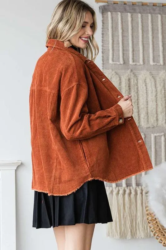 Corduroy Button up Shacket