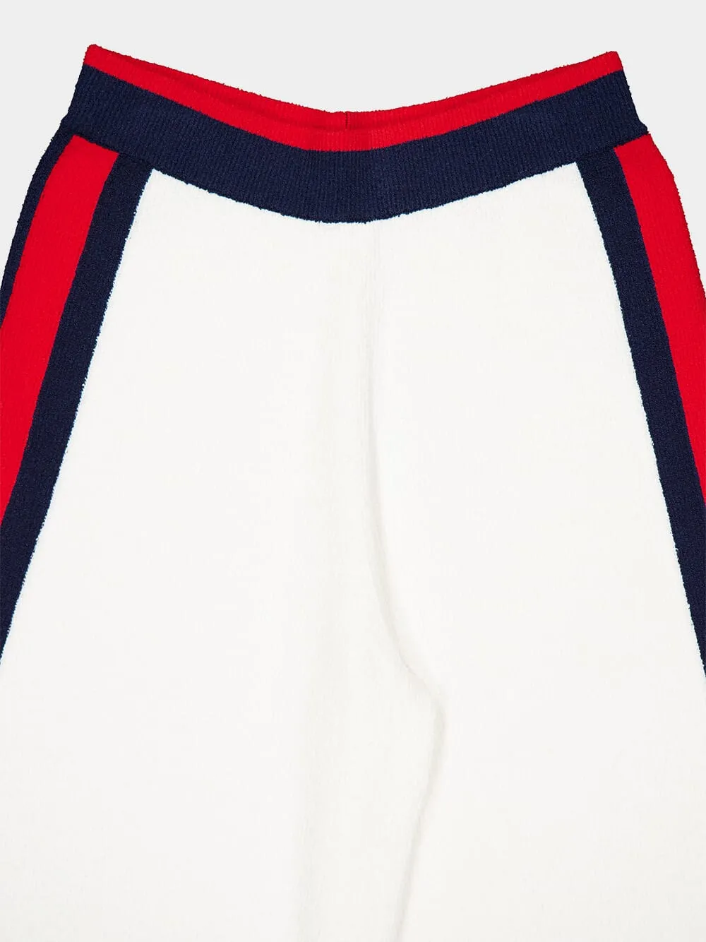 Cotton Wide-Leg Pants with Contrast Stripes