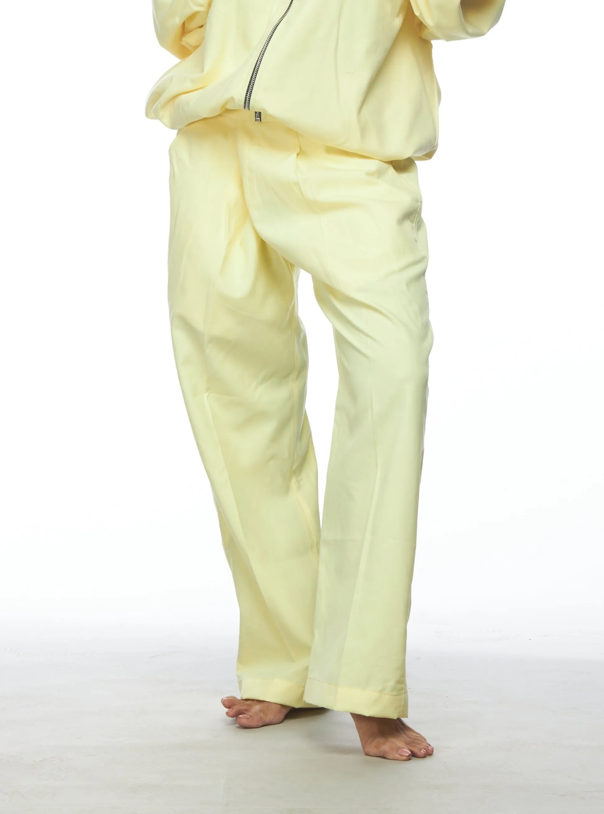 cotton wide-leg trousers