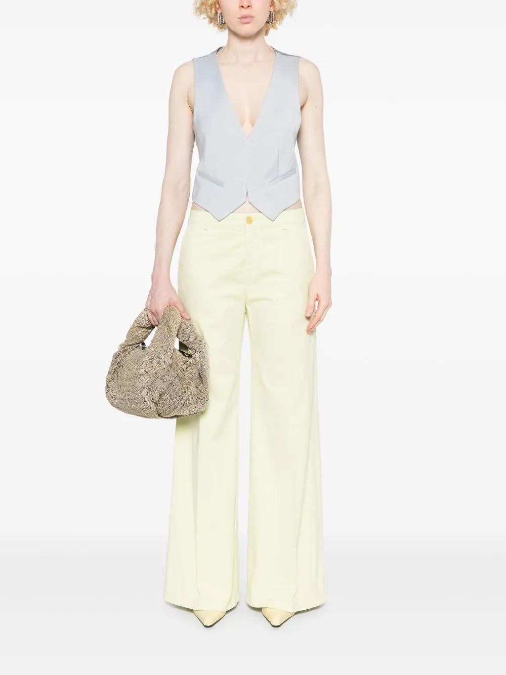 Cotton wide-leg trousers