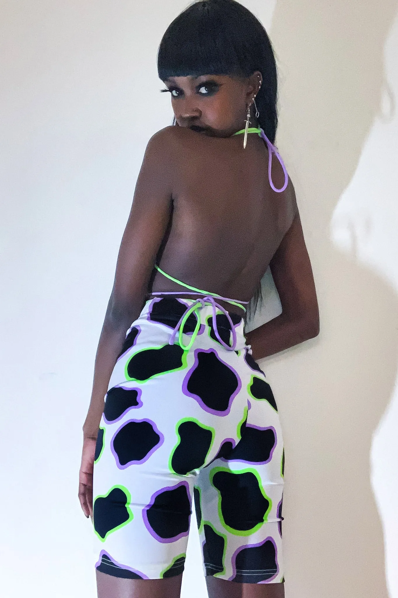 Cow Print Biker Shorts