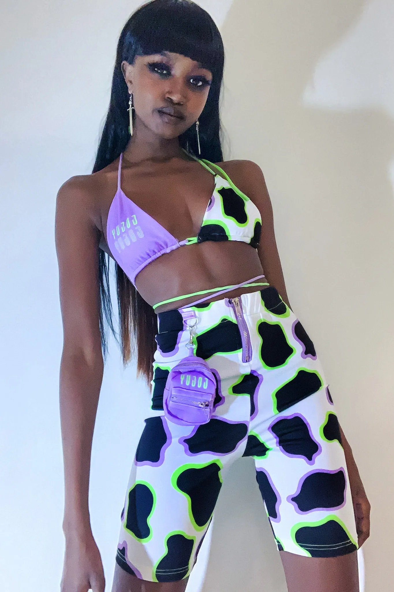 Cow Print Biker Shorts