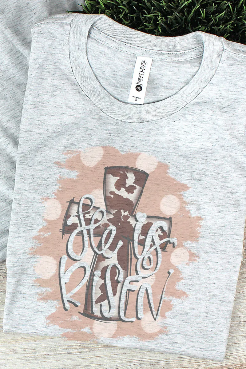 Cowhide Cross He Is Risen Tri-Blend Crew Tee
