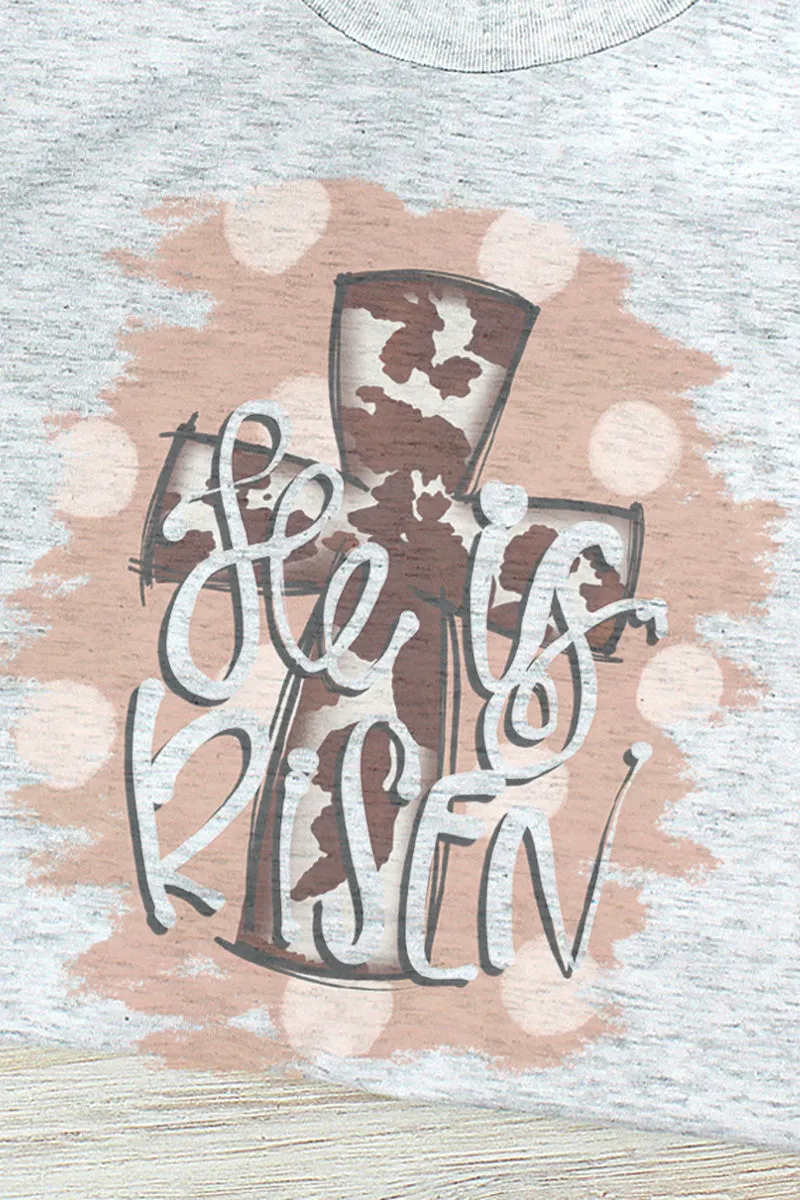 Cowhide Cross He Is Risen Tri-Blend Crew Tee