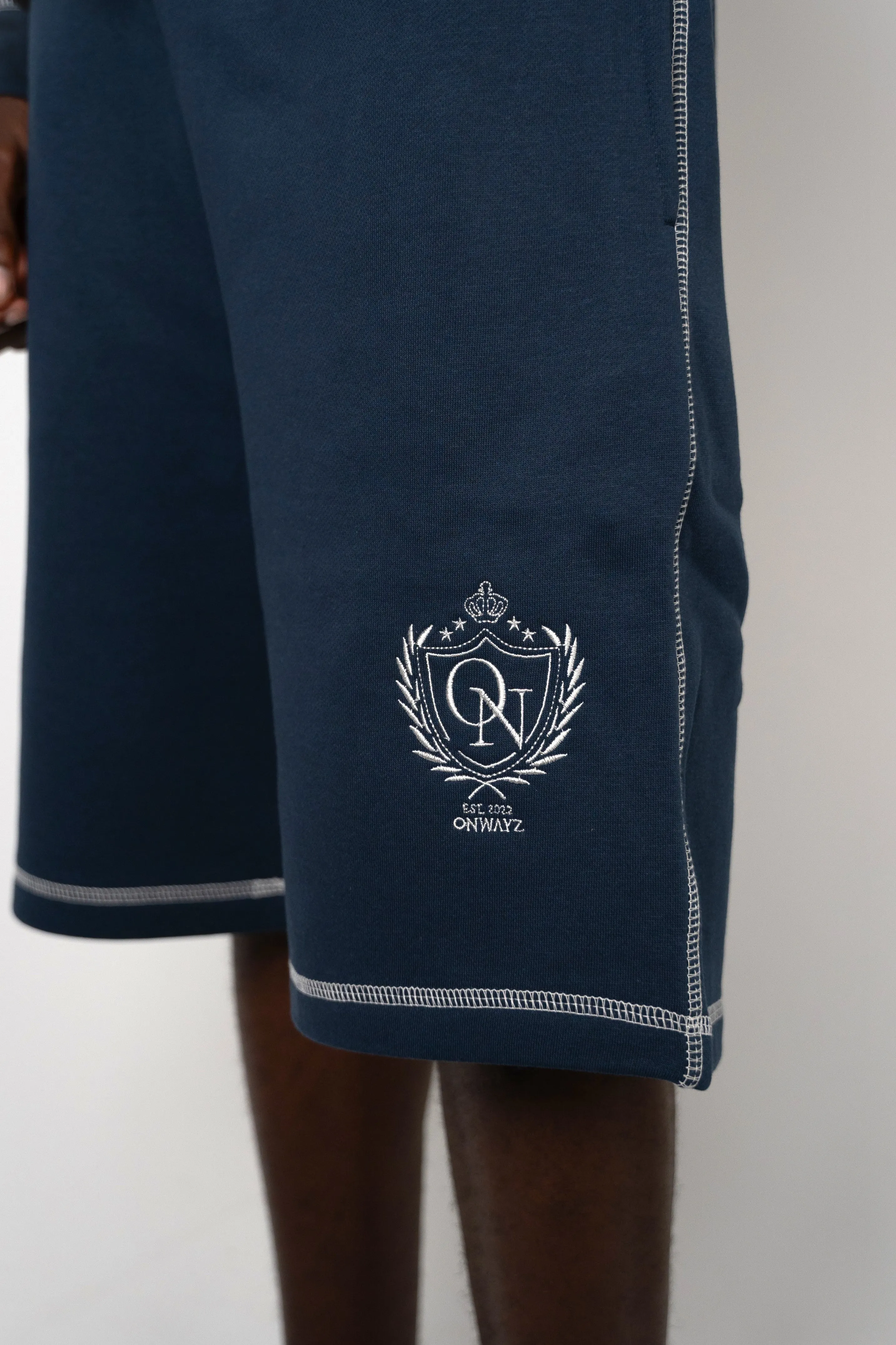 Crest Stitch Shorts - Navy