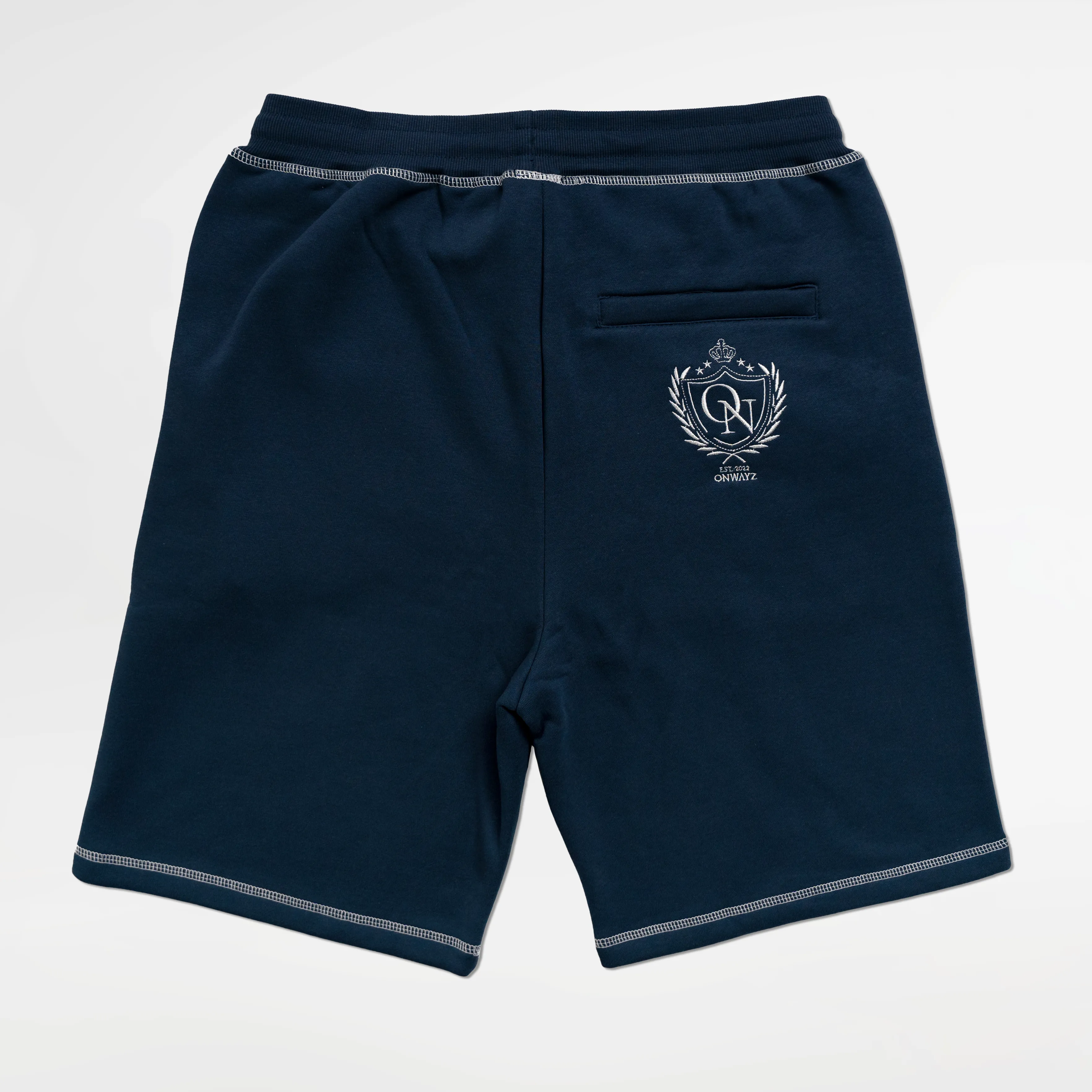 Crest Stitch Shorts - Navy