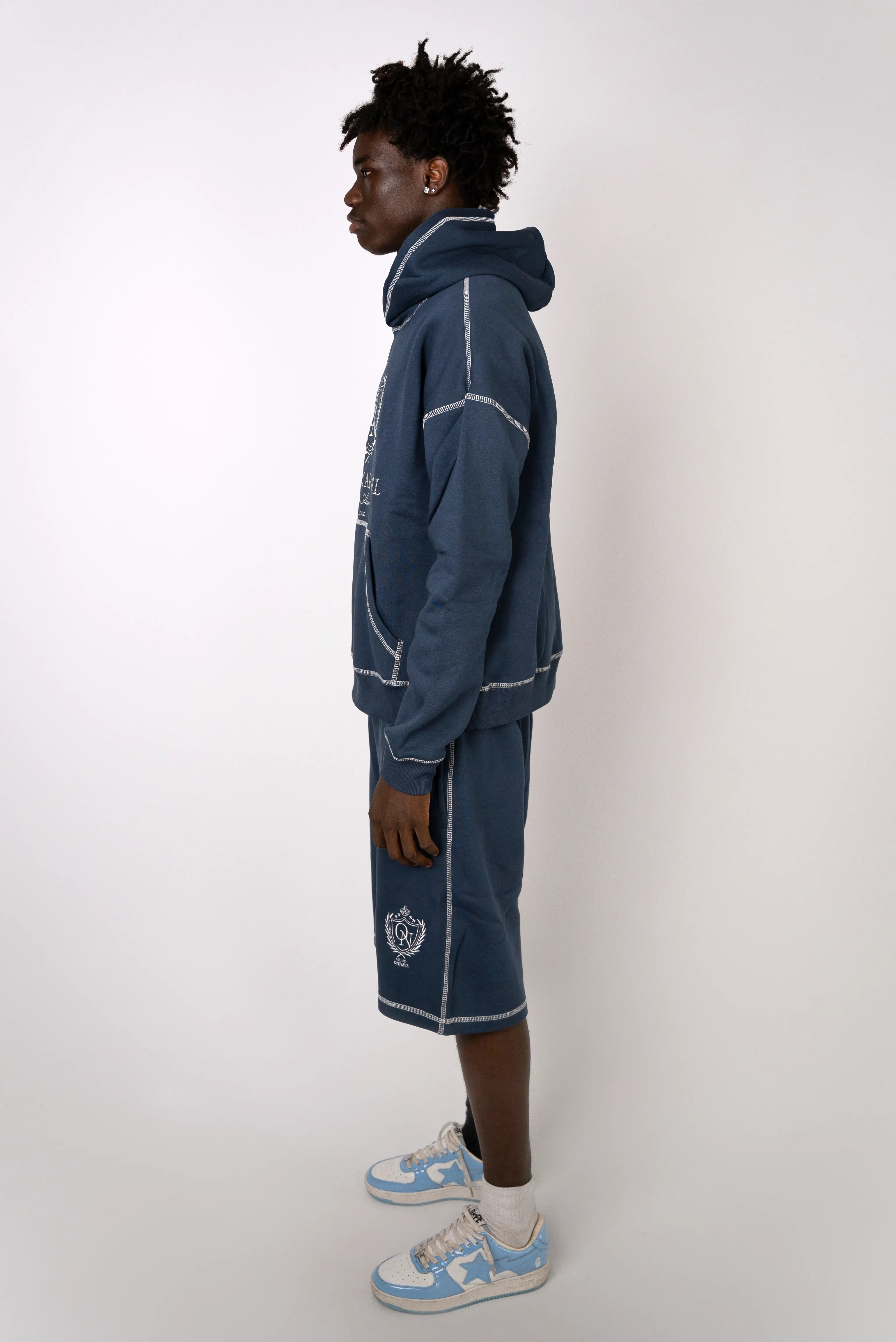 Crest Stitch Shorts - Navy