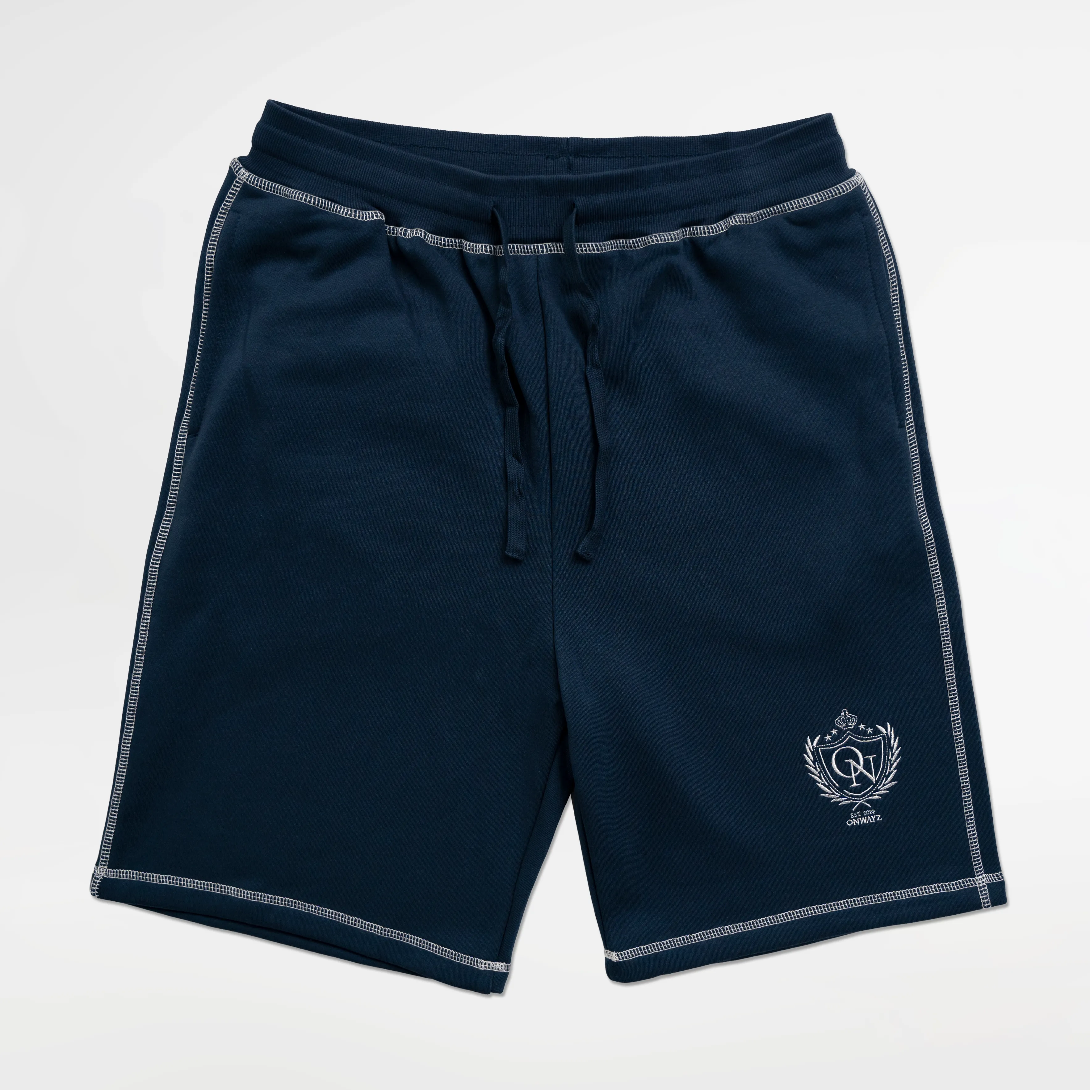 Crest Stitch Shorts - Navy