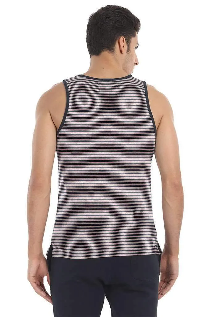 Crew Neck Yarn Dyed Jacquard Tank